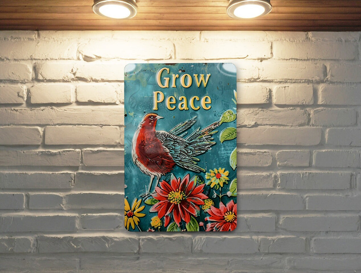 Metal Sign, Vintage Garden Decor, Peace Garden Sign, Rustic Outdoor Plaque, Home Garden Accessory — photo 2