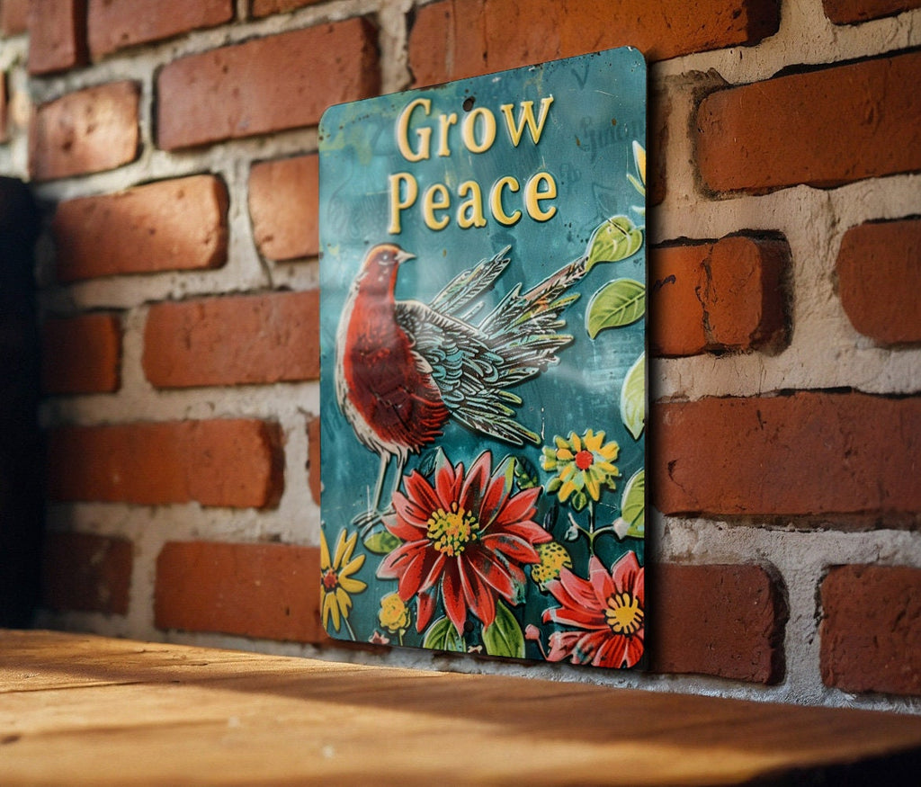Metal Sign, Vintage Garden Decor, Peace Garden Sign, Rustic Outdoor Plaque, Home Garden Accessory — photo 3