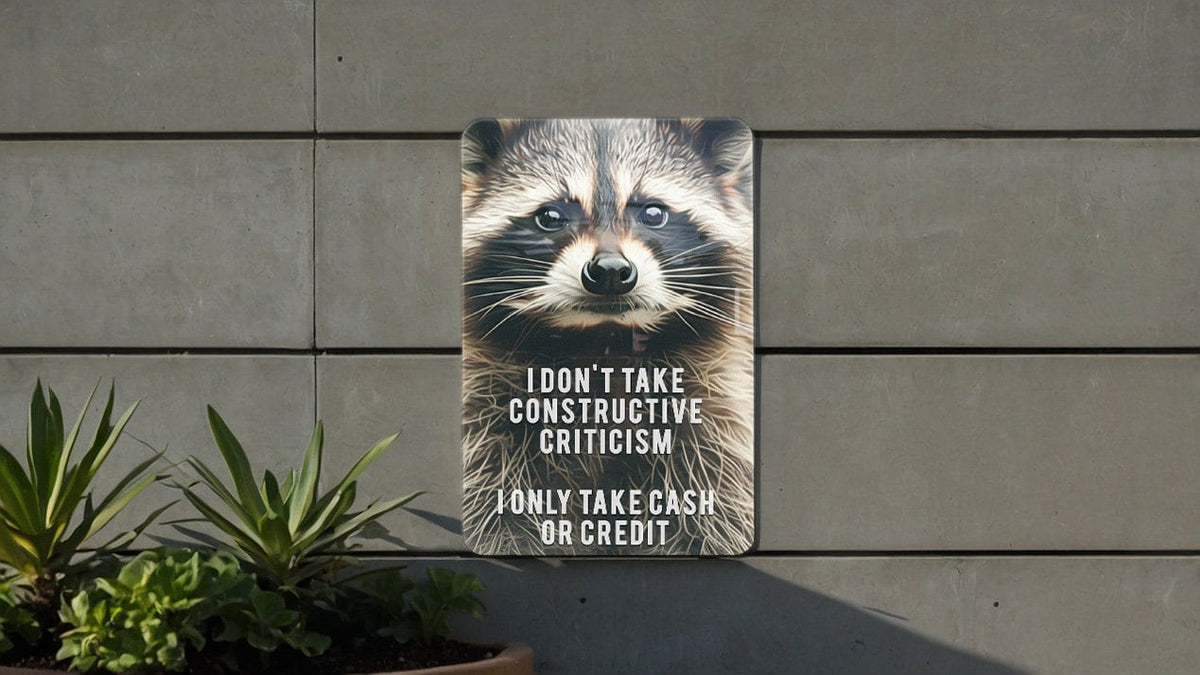 Cash or Credit Criticism Metal Poster - Humorous Quote, Financial Humor, Sarcastic Art, Modern Decor, Witty Statement — photo 1