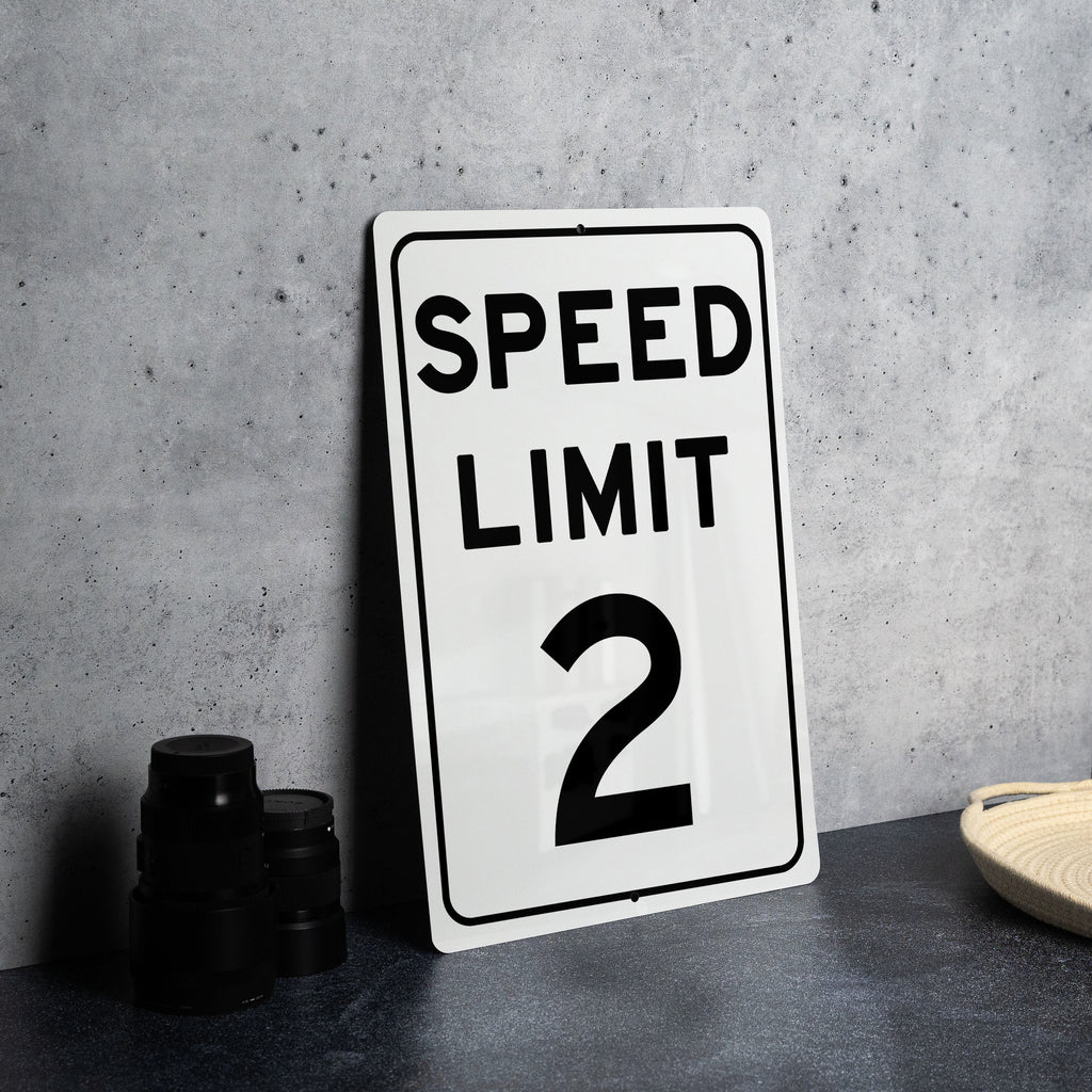 Speed Limit 2 MPH Sign - Custom Aluminum Sign for Controlled Zones — photo 1