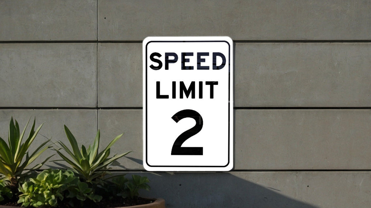 Speed Limit 2 MPH Sign - Custom Aluminum Sign for Controlled Zones — photo 4