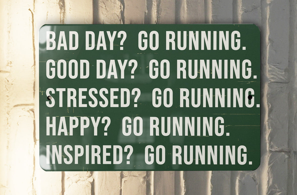 Metal Sign "Bad Day, Good Day, Everyday Go Running" - Home Decor, Wall Art, Inspirational Quotes, Fitness Motivation, Runner Gift — photo 3