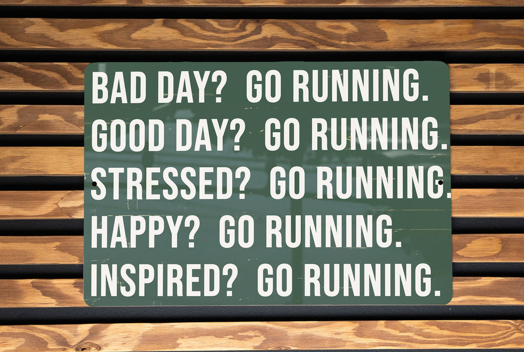 Metal Sign "Bad Day, Good Day, Everyday Go Running" - Home Decor, Wall Art, Inspirational Quotes, Fitness Motivation, Runner Gift — photo 4