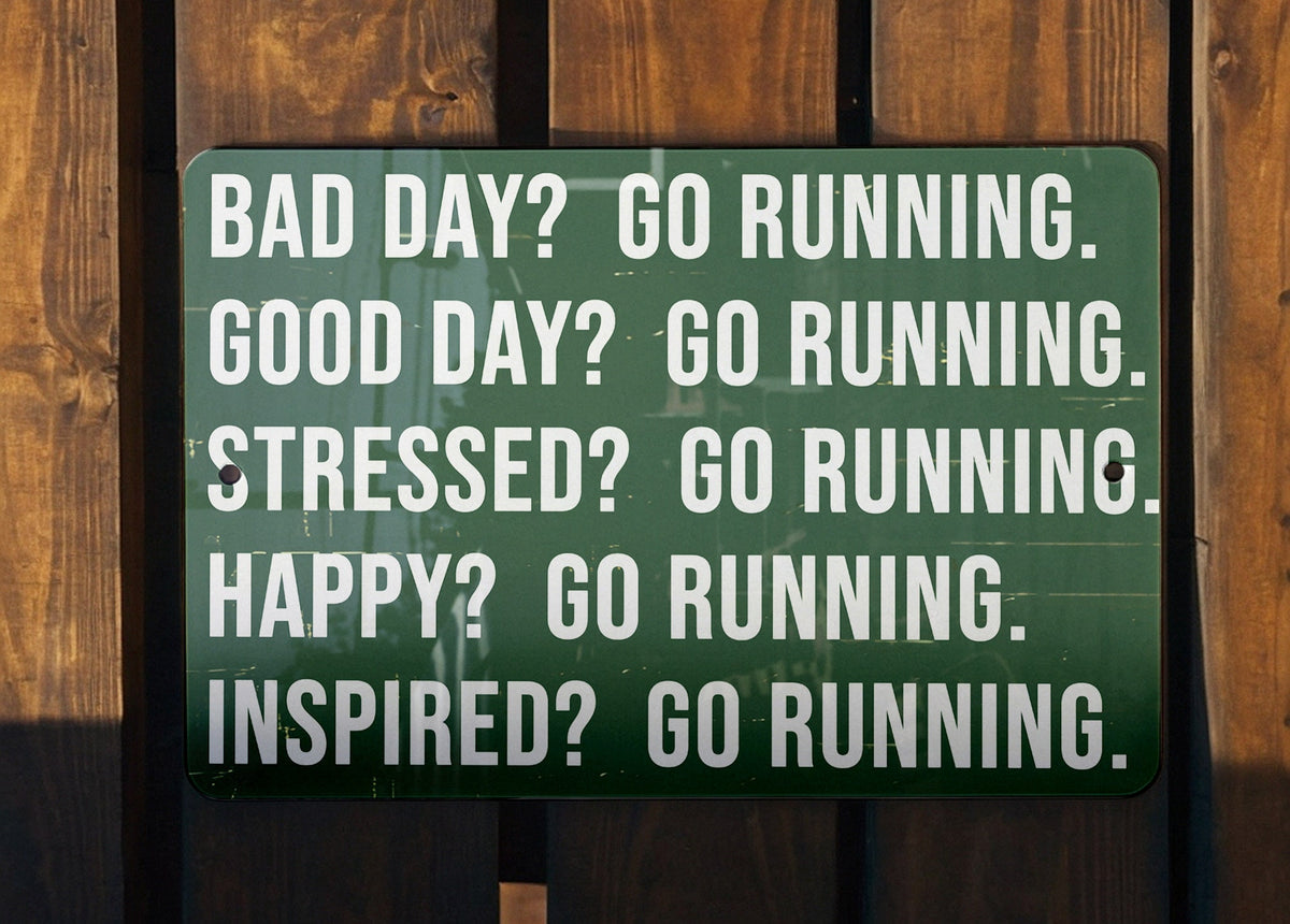 Metal Sign "Bad Day, Good Day, Everyday Go Running" - Home Decor, Wall Art, Inspirational Quotes, Fitness Motivation, Runner Gift — photo 5