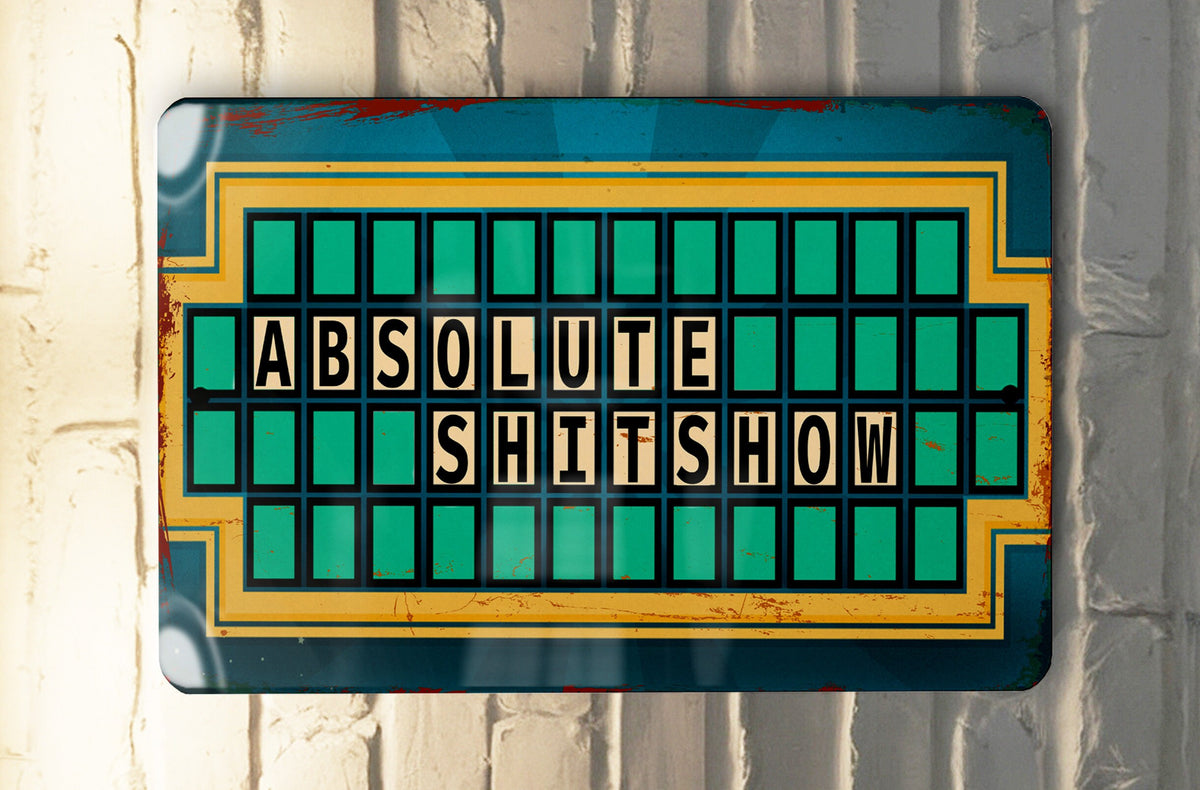 Absolute Shitshow Guess the Phrase Metal Sign, Party Game Decor, Wall Art, Fun Gift Idea, Unique Home Accessory — photo 1