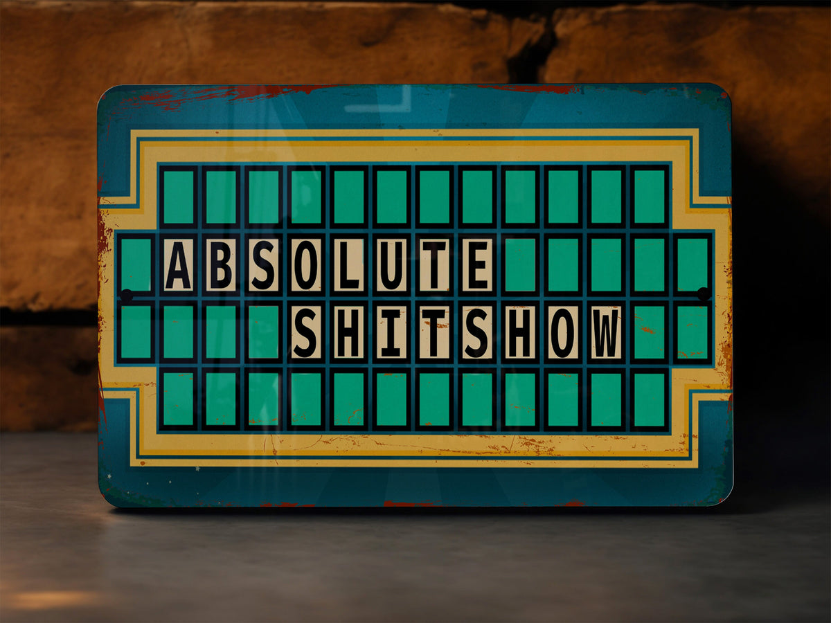 Absolute Shitshow Guess the Phrase Metal Sign, Party Game Decor, Wall Art, Fun Gift Idea, Unique Home Accessory — photo 4