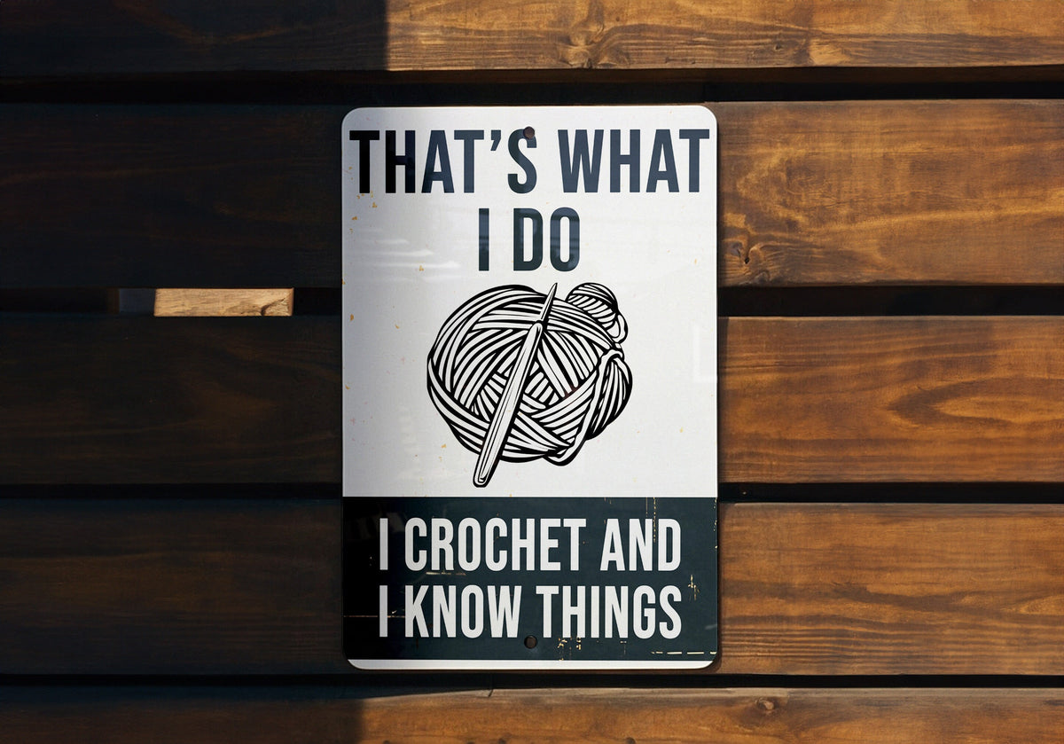 Crochet Metal Sign - Craft Room Decor, Crochet Lover Gift, Wall Art, Home Decoration, Creative Hobby — photo 3