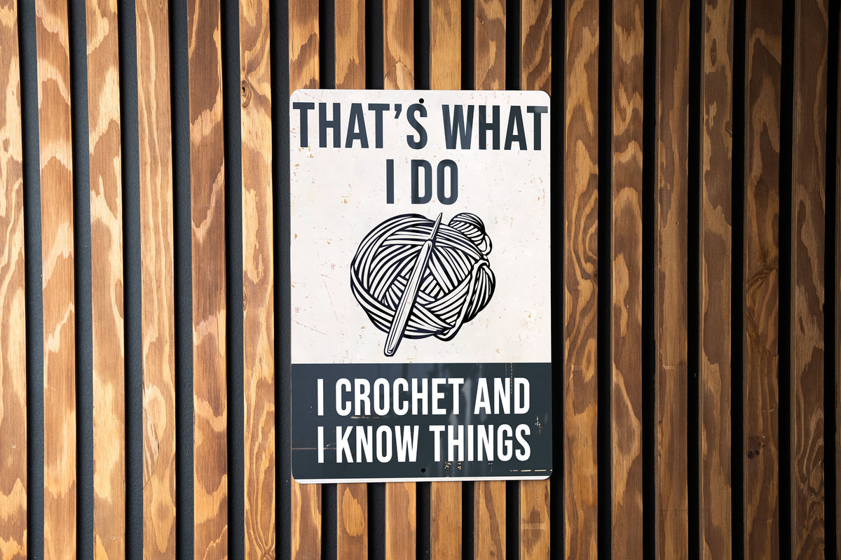 Crochet Metal Sign - Craft Room Decor, Crochet Lover Gift, Wall Art, Home Decoration, Creative Hobby — photo 4