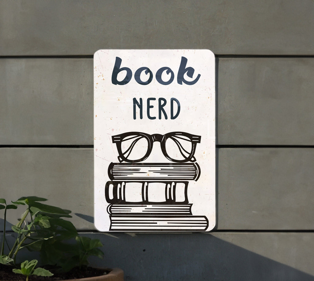 Book Nerd Metal Sign, Perfect Gift, Wall Decor, Book Lover, Home Library Decoration — photo 5