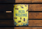 Vintage Style Metal Sign, Bees Welcome, Garden Decor, Rustic Home Accent, Unique Gift Idea — photo 5