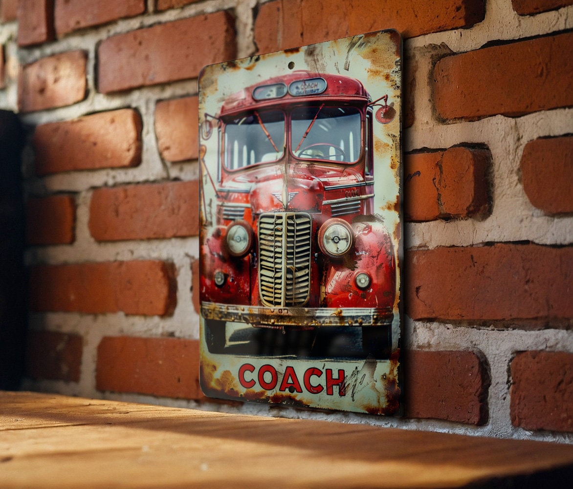 Vintage Coach Sign, Metal Wall Decor, Funny Coach Gift, Retro Style Sign, Unique Coach Present — photo 1