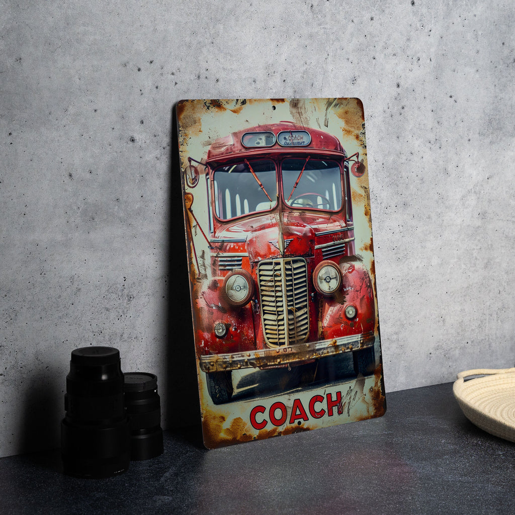 Vintage Coach Sign, Metal Wall Decor, Funny Coach Gift, Retro Style Sign, Unique Coach Present — photo 2