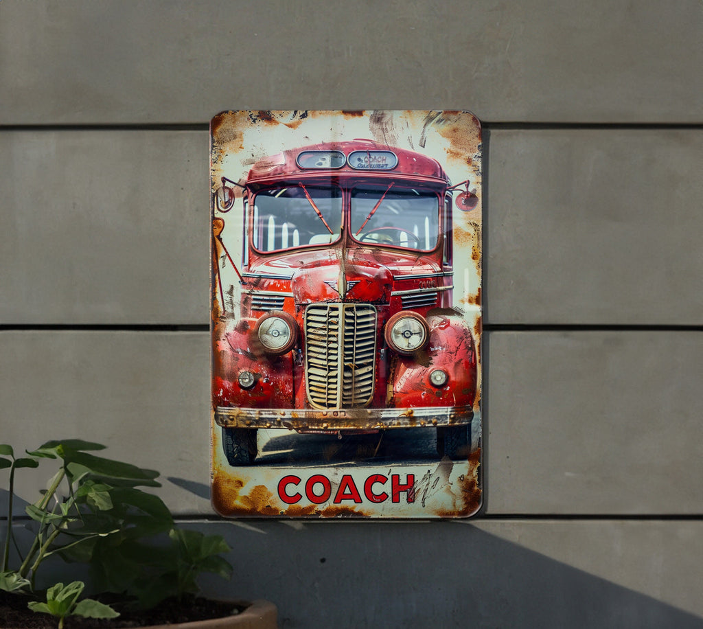 Vintage Coach Sign, Metal Wall Decor, Funny Coach Gift, Retro Style Sign, Unique Coach Present — photo 4