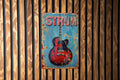 Vintage Style Metal Sign, Playing Guitar, STRUM Sign, Guitar Decor, Retro Music Wall Art — photo 1