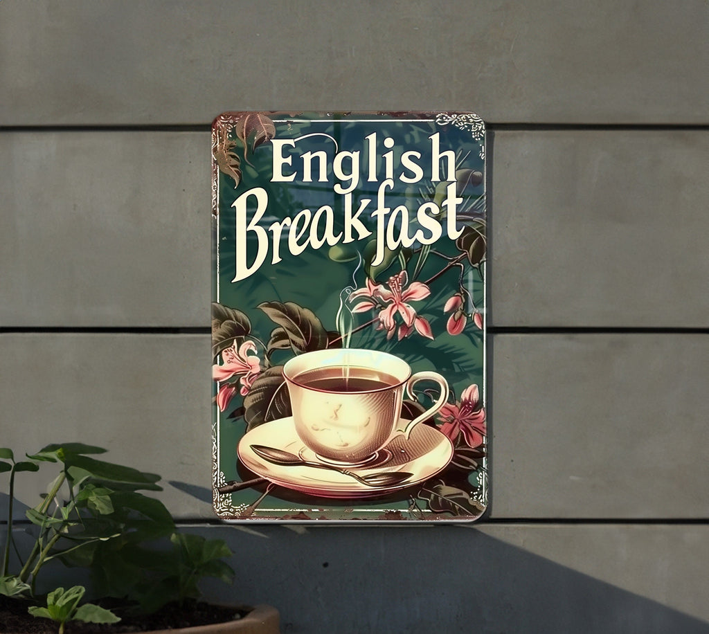 Vintage English Breakfast Tea Metal Sign - Kitchen Decor, Breakfast Tea Sign, Vintage Style Sign, Kitchen Wall Art, Tea Lover Gift — photo 3