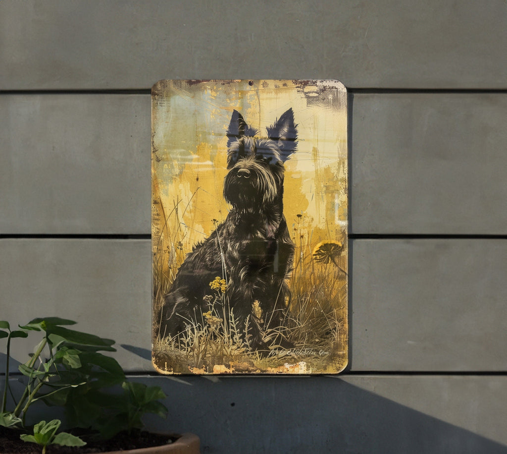 Scottish Terrier Metal Sign, Vintage Style Decor, Funny Dog Art, Wall Hanging Gift, Pet Lover Present — photo 1