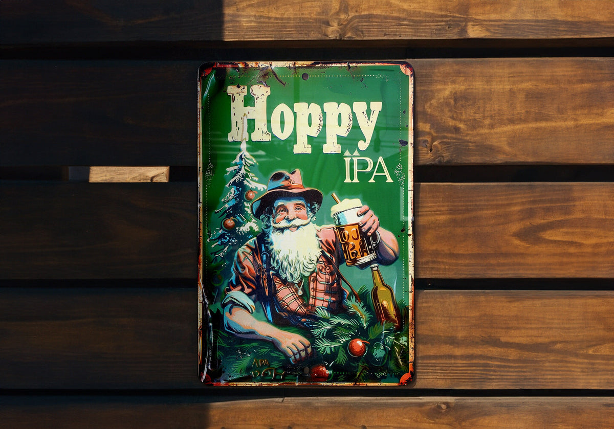 Hoppy IPA Vintage Style Metal Sign - Home Bar Decor, Craft Beer Gift, Man Cave Accessory, Wall Art, Brewery Sign — photo 4