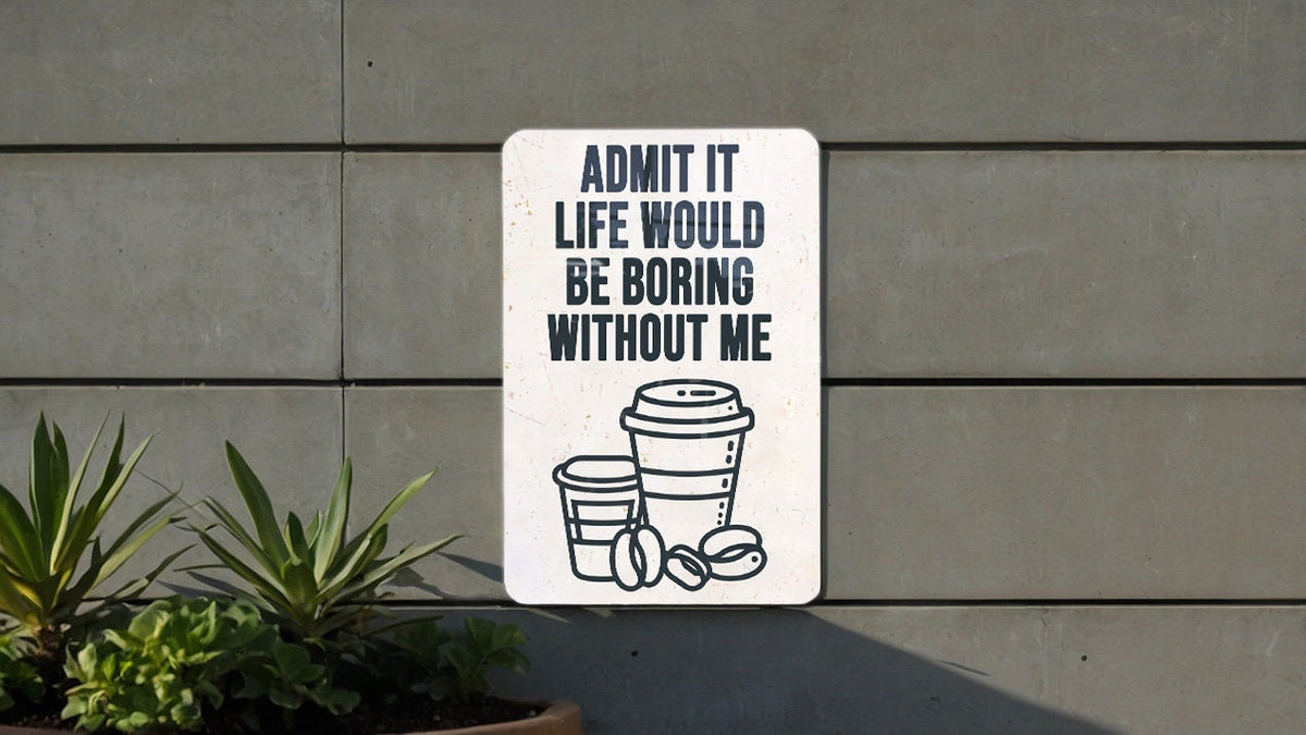 Admit It Life Without Coffee Metal Sign, Kitchen Decor, Wall Art, Gift Idea, Coffee Lovers, Home Accessory — photo 1