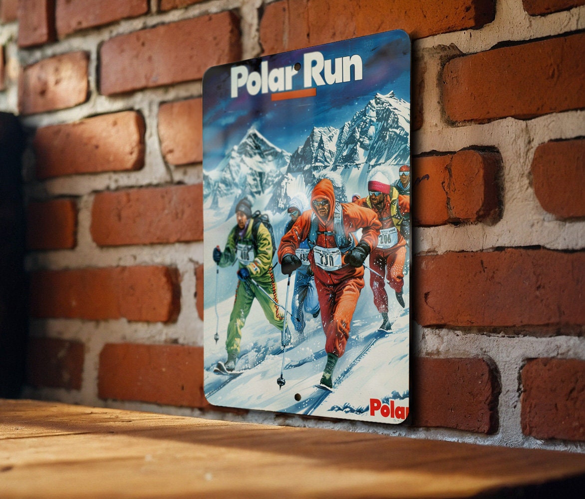 Antarctic Ice Marathon Metal Sign, Polar Run Decor, Extreme Sport Wall Art, Vintage Metal Poster, Home Decoration — photo 5