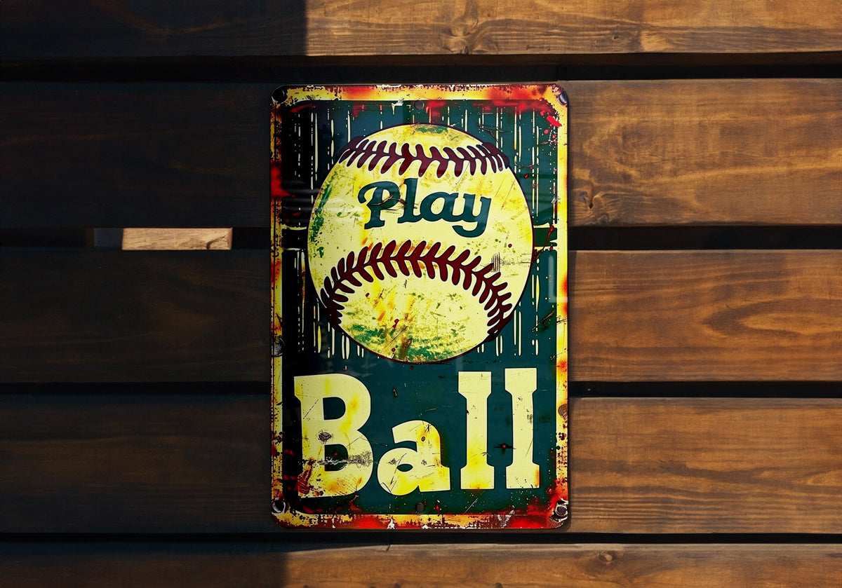 Metal Sign, Boston Baseball, Play Ball Tradition, Vintage Funny, Home Decor — photo 2