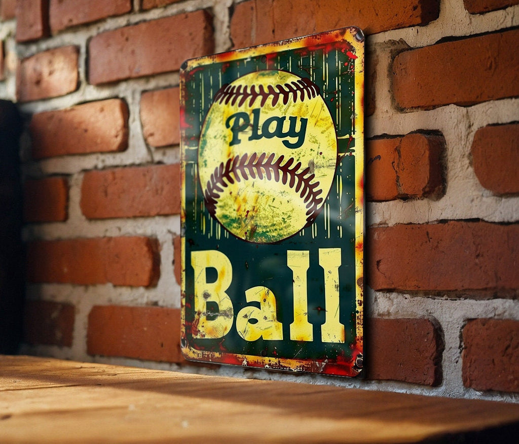 Metal Sign, Boston Baseball, Play Ball Tradition, Vintage Funny, Home Decor — photo 4