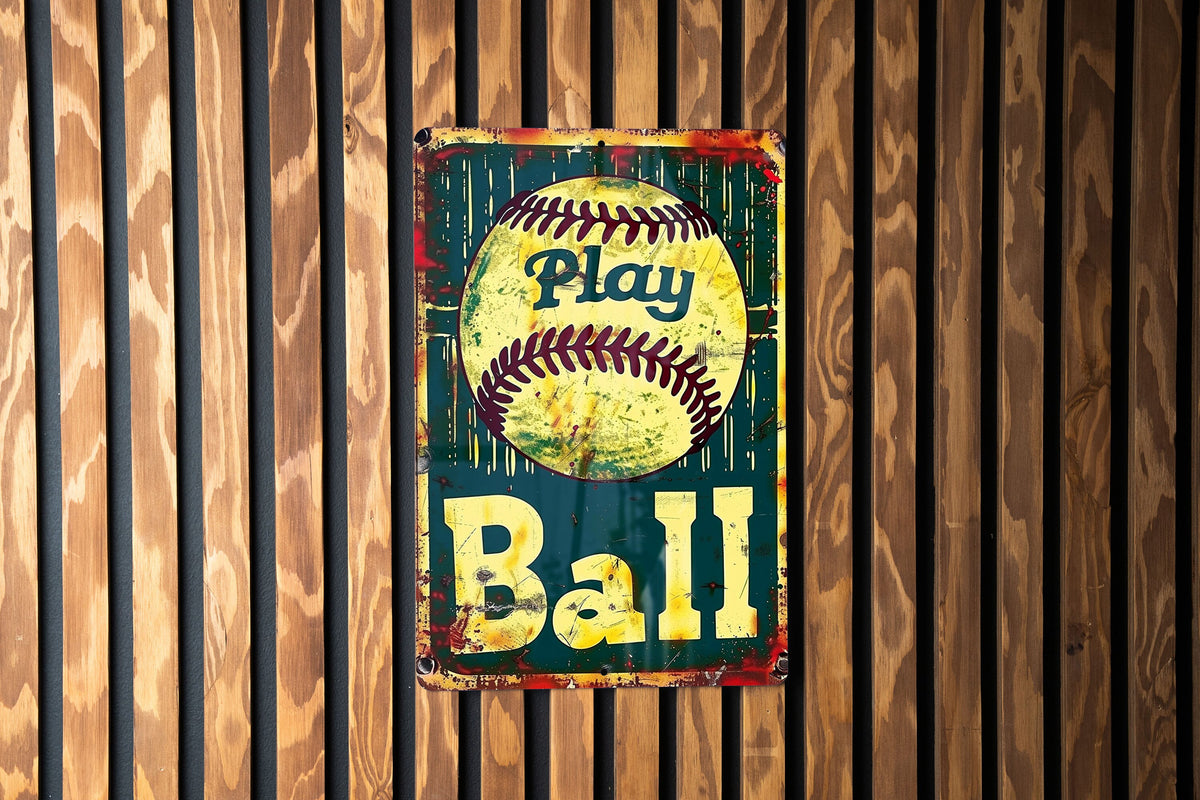 Metal Sign, Boston Baseball, Play Ball Tradition, Vintage Funny, Home Decor — photo 5