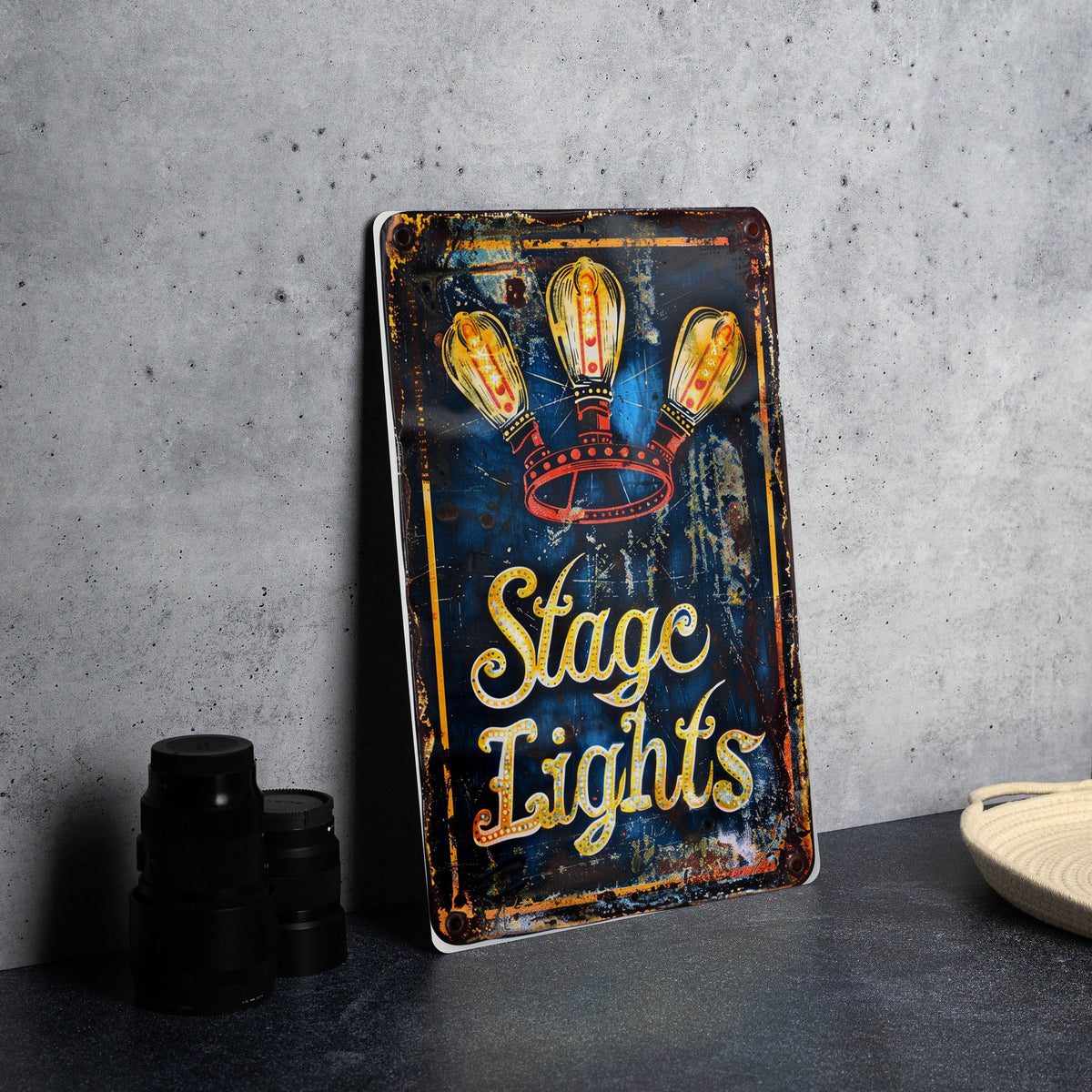 Vintage Metal Sign, Broadway Star, Stage Lights, Theater Acting, Home Decor — photo 2