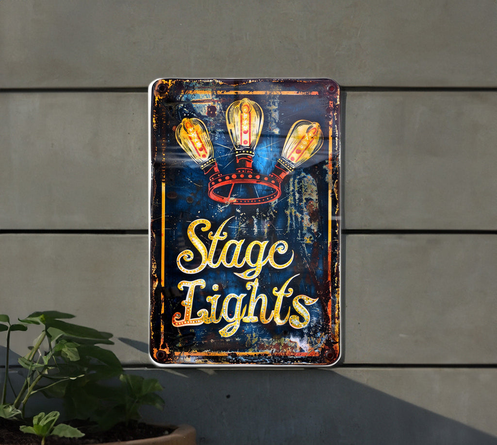 Vintage Metal Sign, Broadway Star, Stage Lights, Theater Acting, Home Decor — photo 4