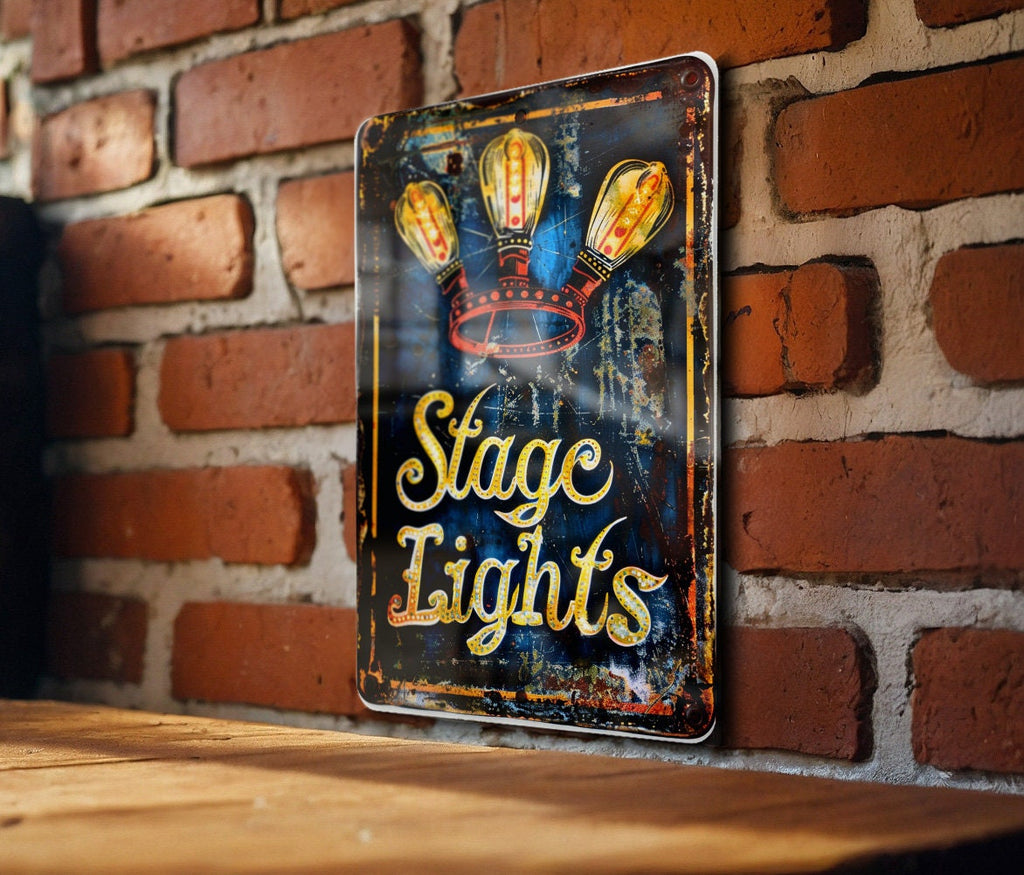 Vintage Metal Sign, Broadway Star, Stage Lights, Theater Acting, Home Decor — photo 5