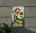 Retro Garden Sign, Metal Garden Decor, Vintage Gardening Sign, Outdoor Wall Art, Grow Green Plaque — photo 4