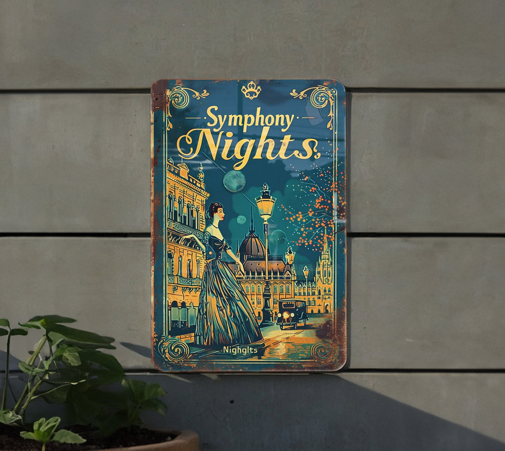 Vienna Symphony Nights, Classical Music, Austrian Culture, Vintage Sign, Metal Sign — photo 1