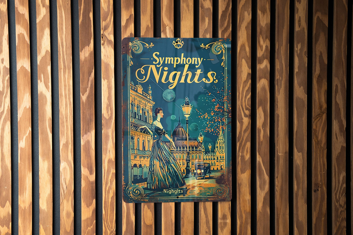 Vienna Symphony Nights, Classical Music, Austrian Culture, Vintage Sign, Metal Sign — photo 3