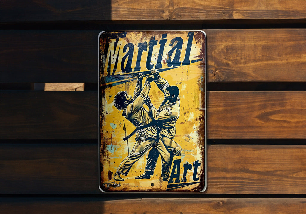 Brazilian Jiu-Jitsu Sign, Martial Art Decor, Combat Skills Display, Vintage Metal Sign, BJJ Wall Art — photo 3