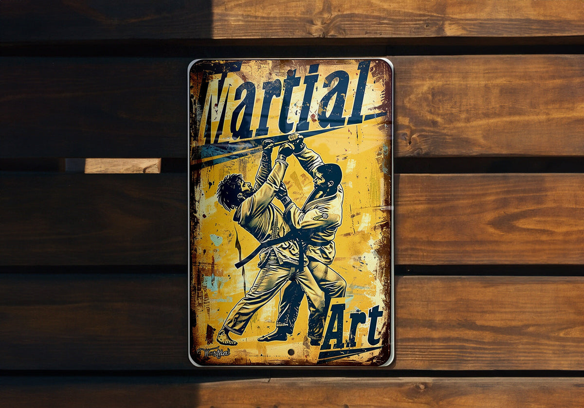 Brazilian Jiu-Jitsu Sign, Martial Art Decor, Combat Skills Display, Vintage Metal Sign, BJJ Wall Art — photo 3