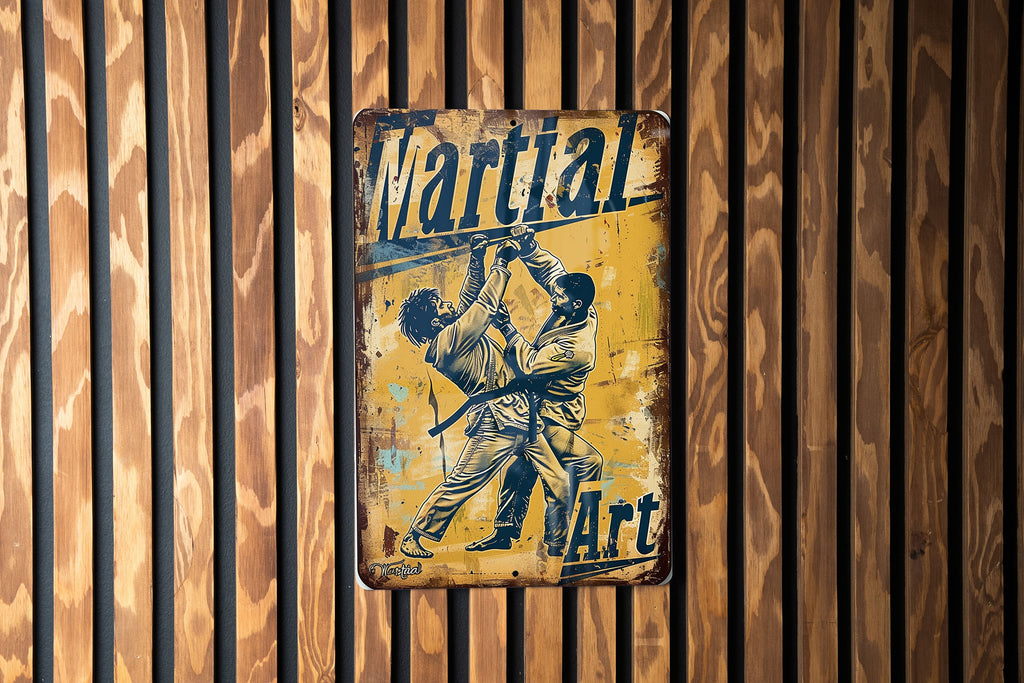 Brazilian Jiu-Jitsu Sign, Martial Art Decor, Combat Skills Display, Vintage Metal Sign, BJJ Wall Art — photo 4