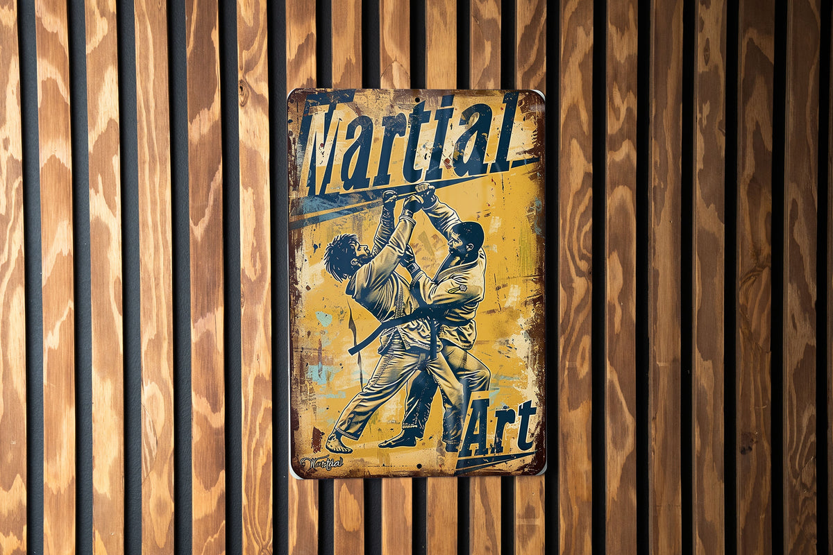 Brazilian Jiu-Jitsu Sign, Martial Art Decor, Combat Skills Display, Vintage Metal Sign, BJJ Wall Art — photo 4