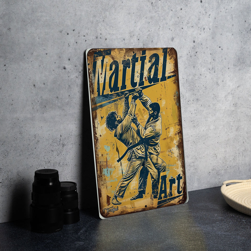 Brazilian Jiu-Jitsu Sign, Martial Art Decor, Combat Skills Display, Vintage Metal Sign, BJJ Wall Art — photo 5