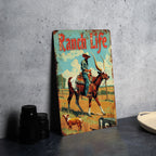 Vintage Aluminum Sign, Texas Longhorn, Ranch Life, Western Culture, Metal Sign — photo 2