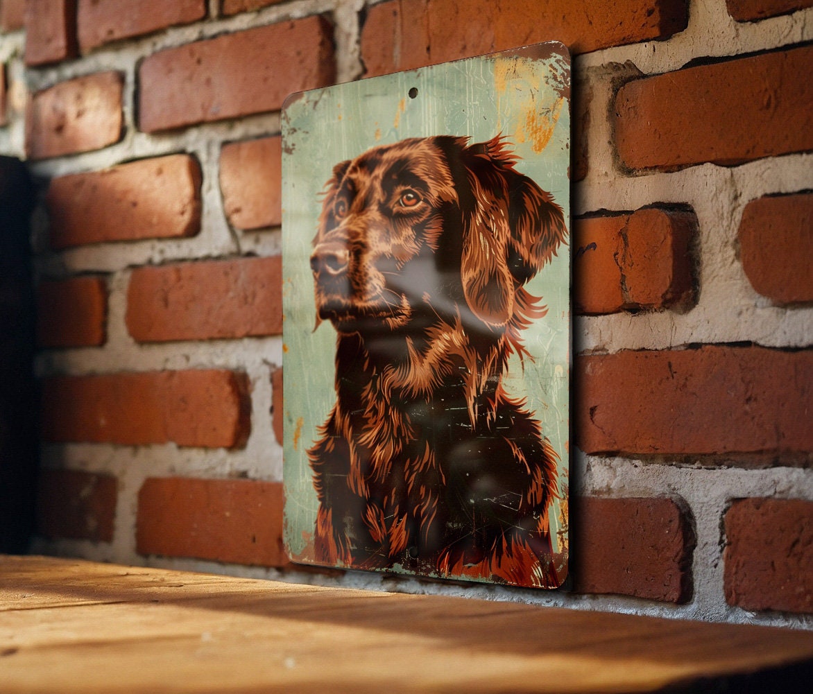 Flat-Coated Retriever Metal Sign, Vintage Dog Decor, Unique Gift Idea, Retro Wall Art, Pet Lover Present — photo 2