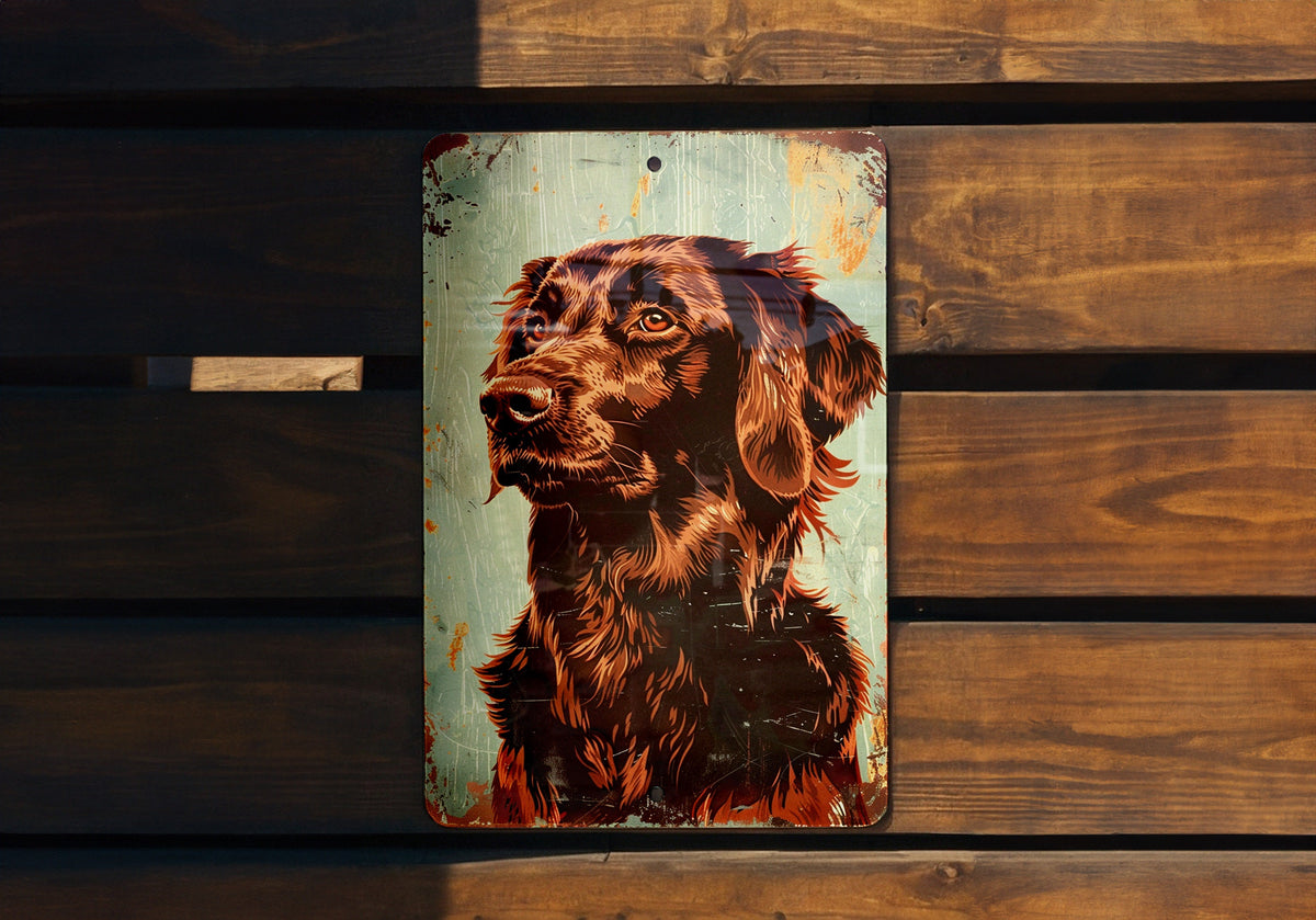 Flat-Coated Retriever Metal Sign, Vintage Dog Decor, Unique Gift Idea, Retro Wall Art, Pet Lover Present — photo 5