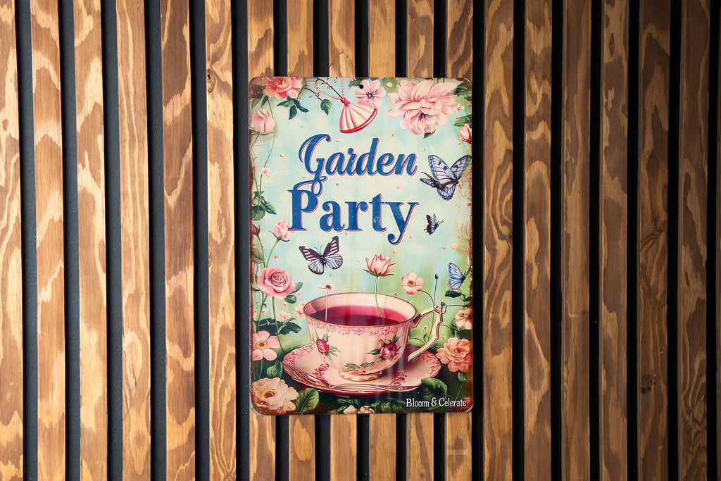 Vintage Garden Party Sign, Metal Wall Decor, Tea Party Decorations, Outdoor Garden Sign, Funny Yard Art — photo 5