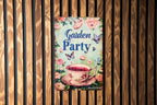 Vintage Garden Party Sign, Metal Wall Decor, Tea Party Decorations, Outdoor Garden Sign, Funny Yard Art — photo 5