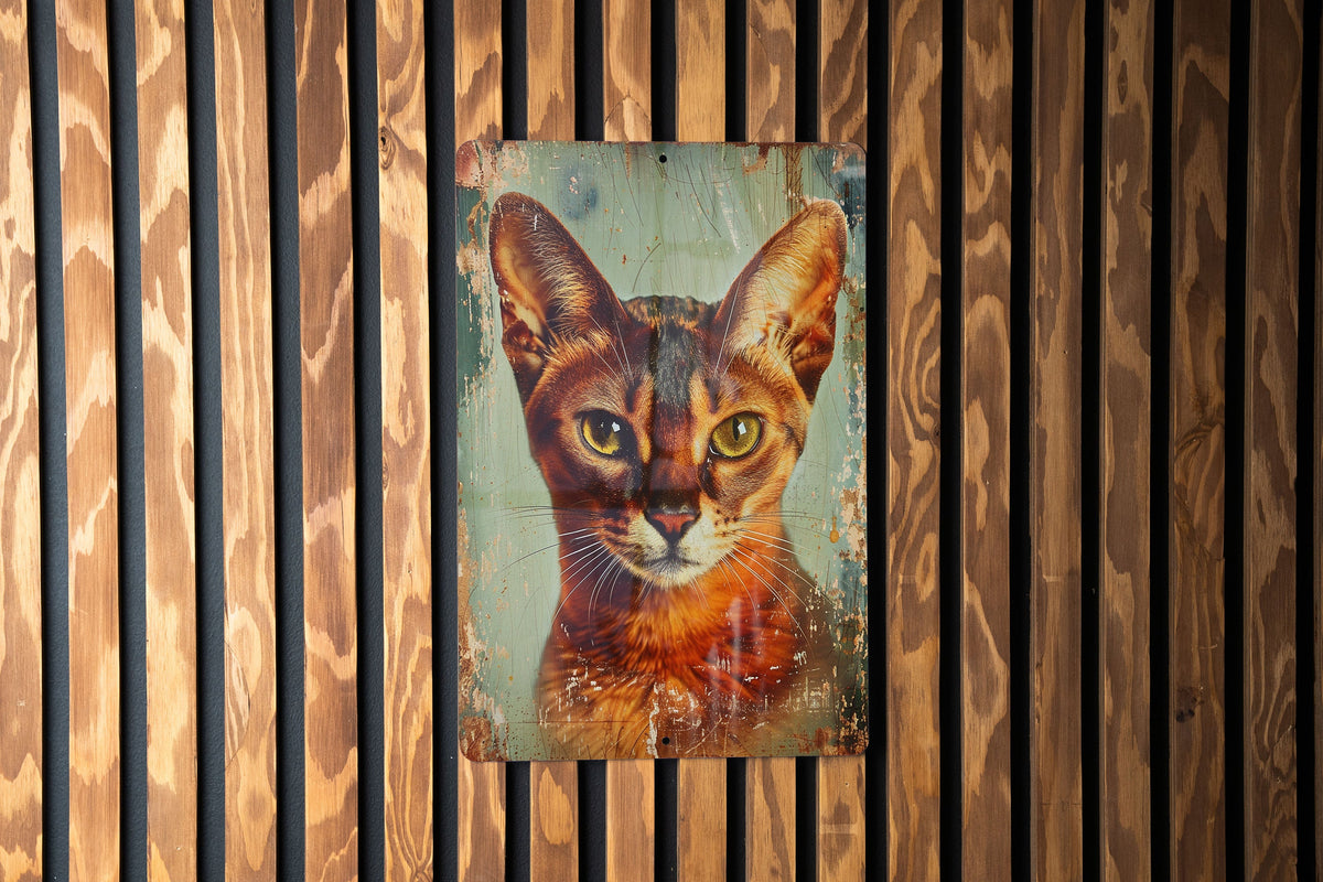 Abyssinian Cat Metal Sign, Vintage Style, Wall Decor, Cat Lover Gift, Home Decoration — photo 1