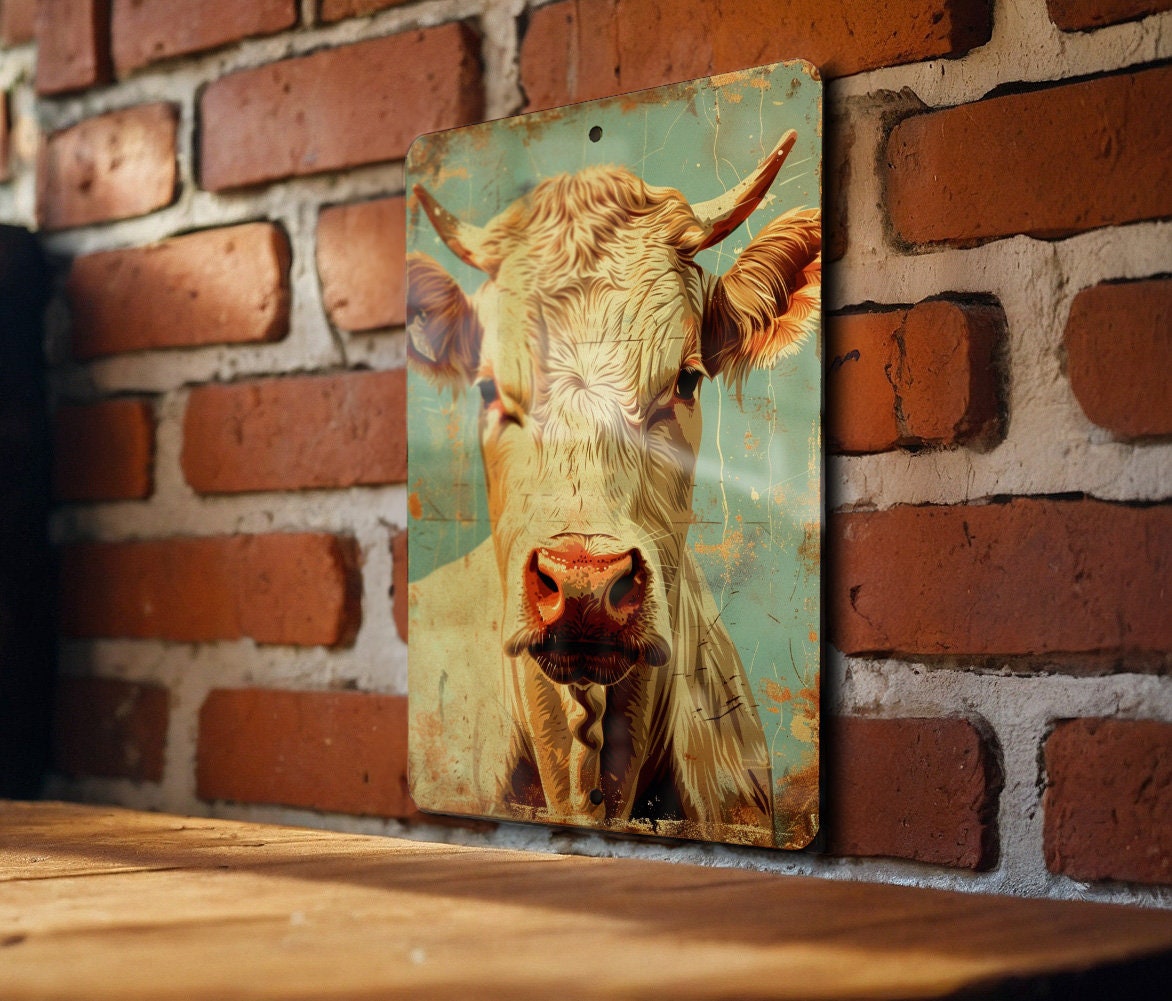 Charolais Cattle Vintage Aluminum Sign, Metal Wall Decor, Rustic Farmhouse Style, Collectible Signs, Agricultural Gift — photo 3