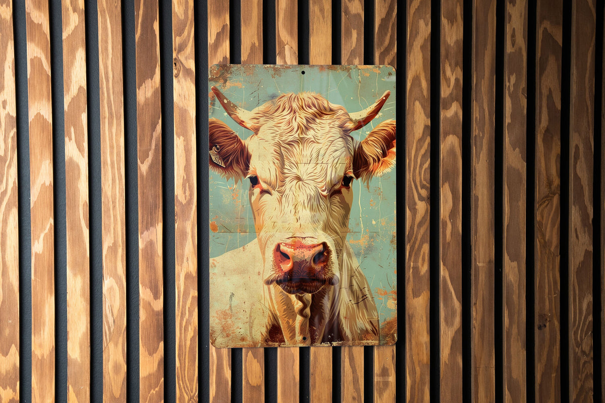 Charolais Cattle Vintage Aluminum Sign, Metal Wall Decor, Rustic Farmhouse Style, Collectible Signs, Agricultural Gift — photo 4