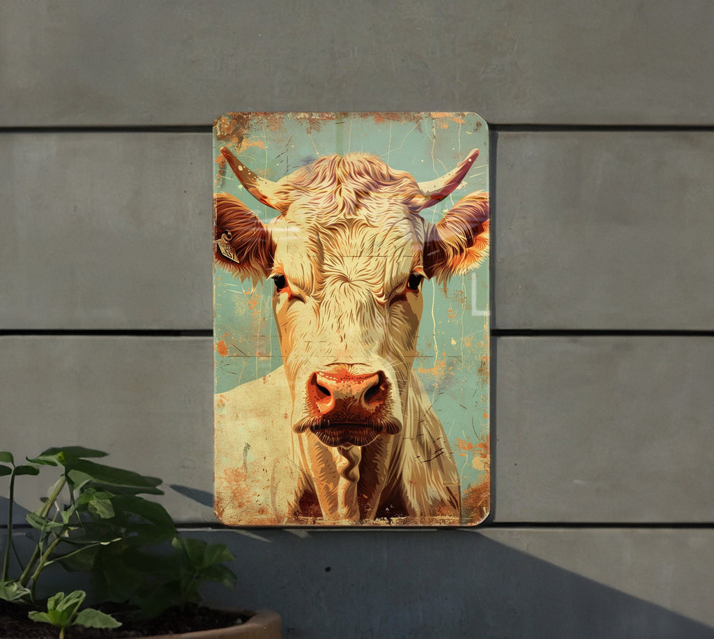 Charolais Cattle Vintage Aluminum Sign, Metal Wall Decor, Rustic Farmhouse Style, Collectible Signs, Agricultural Gift — photo 5