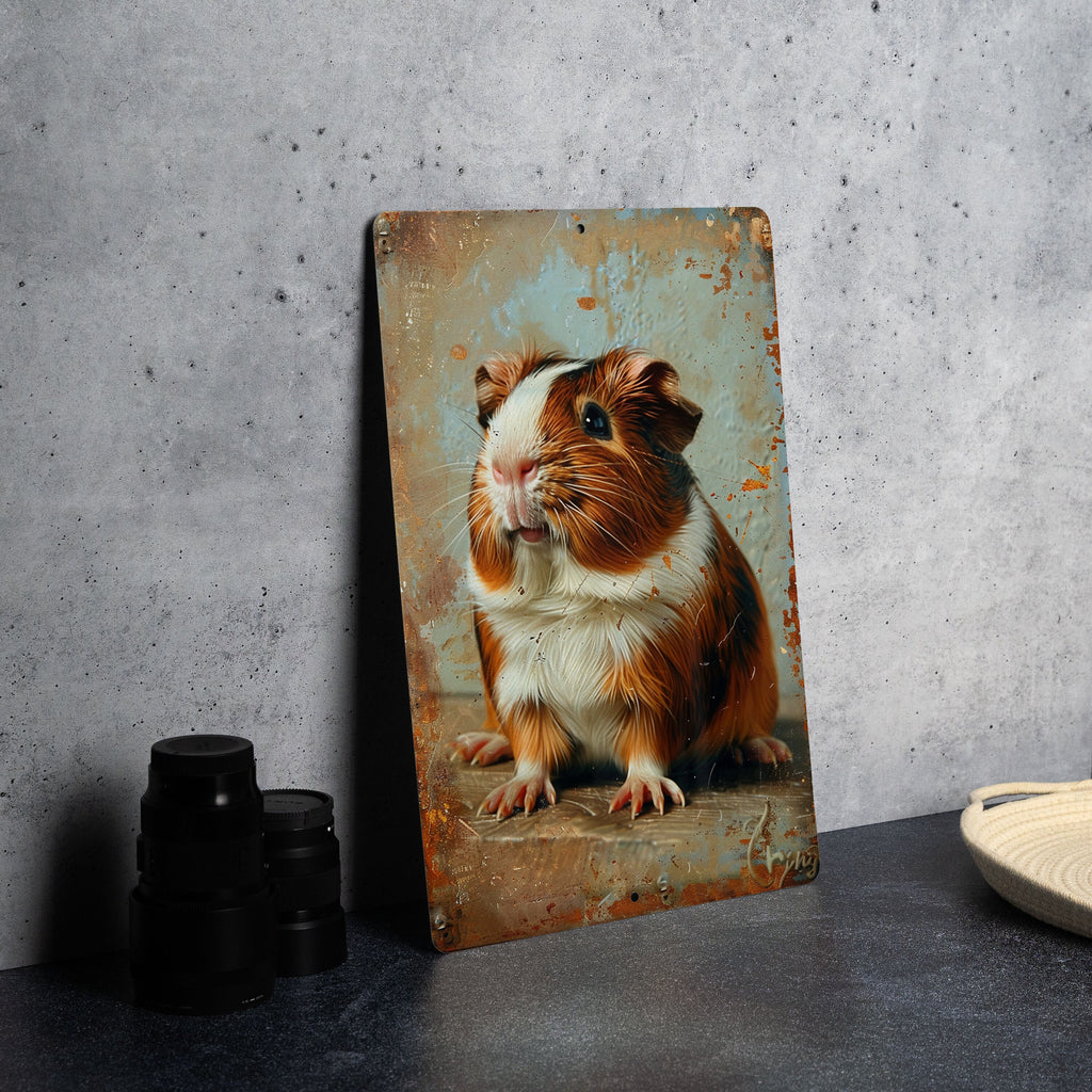 Texel Guinea Pig Metal Sign, Vintage Style Decor, Guinea Pig Gift, Wall Art, Pet Lover Sign — photo 2