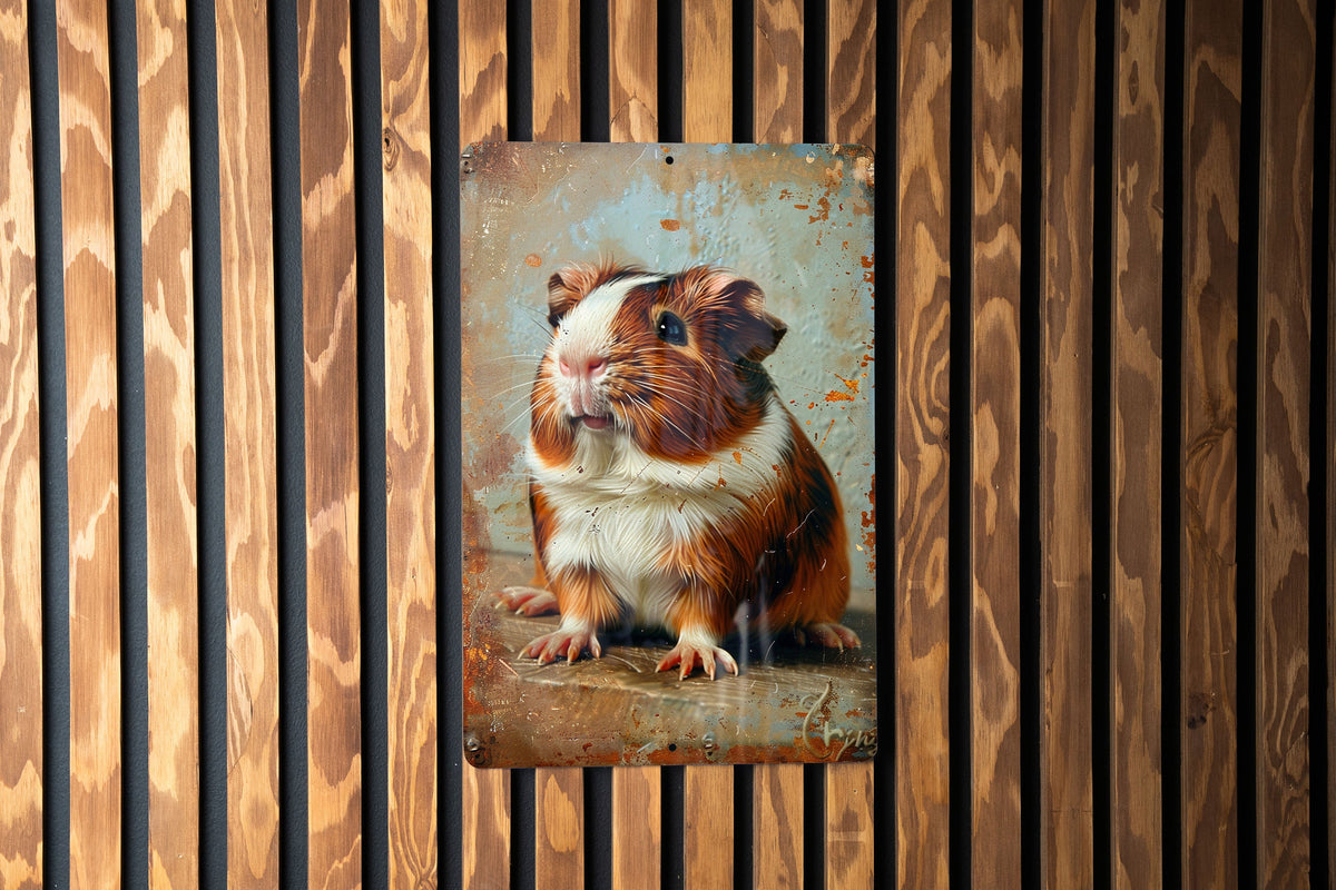 Texel Guinea Pig Metal Sign, Vintage Style Decor, Guinea Pig Gift, Wall Art, Pet Lover Sign — photo 3