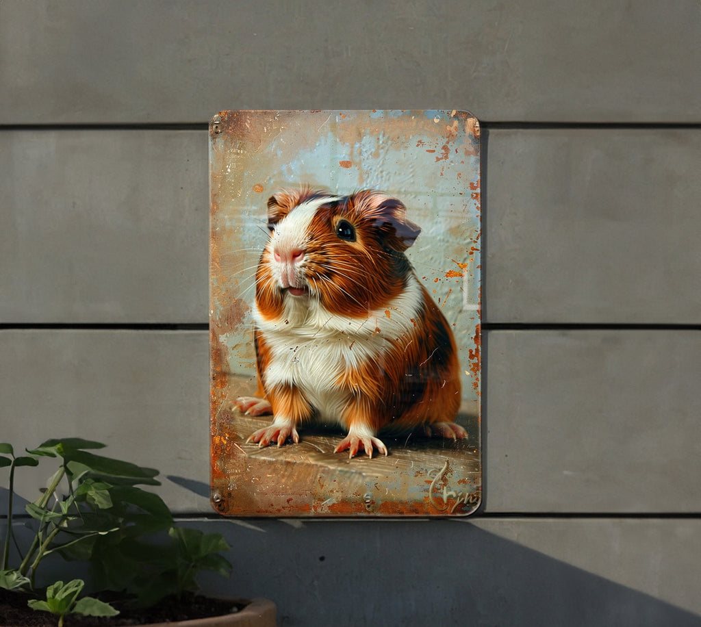 Texel Guinea Pig Metal Sign, Vintage Style Decor, Guinea Pig Gift, Wall Art, Pet Lover Sign — photo 4