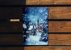 Winter Wonderland Vintage Metal Sign, Christmas Village Decor, Snowy Victorian Scene, Blue Tones Art, Cool Christmas Gift — photo 4